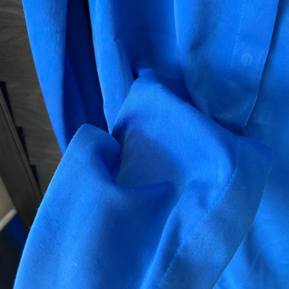 Express Blue Blouse with Shoulder Pleats - Picture 5 of 5